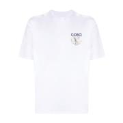 Casablanca Sportig Bomull Logo Print T-shirt White, Herr