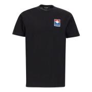 Dsquared2 Svart Bomull Logo T-shirt Rund Hals Kort Ärm Black, Herr