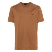 Z Zegna Bruna T-shirts och Polos med Logotyp Brown, Herr