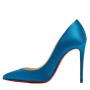 Christian Louboutin Pre-owned Pre-owned Satin klackskor Blue, Dam