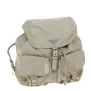 Prada Vintage Pre-owned Nylon ryggsckar Beige, Dam