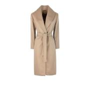 Max Mara Studio Yllekappa med sjalkrage Beige, Dam