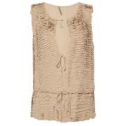 Bottega Veneta Vintage Pre-owned Silke toppar Beige, Dam