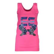 Cavalli Class Elegant Rosa Tryckt Tanktop Pink, Dam