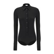 Sportmax Stilren Top med Maglie Design Black, Dam