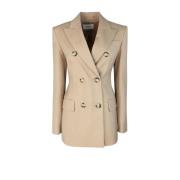 Sportmax Ulljacka med viskosfoder Beige, Dam