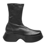 Vic Matié Svarta Läder Ankelboots Black, Dam