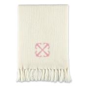 Off White Pil Sjal Elfenben Fransdetaljer Beige, Dam