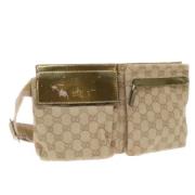 Gucci Vintage Pre-owned Canvas crossbodyvskor Beige, Dam