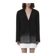 JW Anderson Kristall Hem Blazer med Kristaller Black, Dam