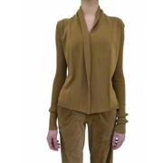 Rick Owens Kort Honey Viskos Wrap Cardigan Naska Green, Dam