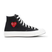 Comme des Garçons Play Svarta Sneakers Höjer Stil Black, Herr