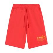 Diadora Bermuda Shorts för Män Red, Herr