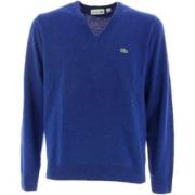 Lacoste Blå V-ringade Sweaters för Män Blue, Herr