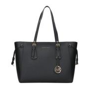 Michael Kors Voyager M Cross-Grain Läder Väska Black, Dam