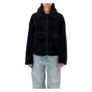 Urbancode Vändbar Shearling Peacoat Svart Black, Dam