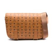 MCM Cognac Messenger Väska Medium Brown, Dam