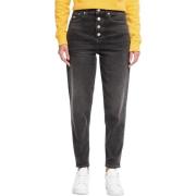 Tommy Jeans Klassiska Denim Jeans med Fem Fickor Black, Dam