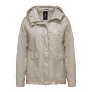 BomBoogie Blank Nylon Kort Parka Gray, Dam