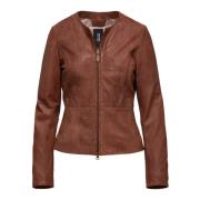 BomBoogie Leather Jackets Brown, Dam