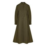 BomBoogie Casual Mandarin Collar Shirt Dress Green, Dam