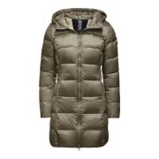 BomBoogie Ljus Nylon Dunjacka med Figursydd Passform Gray, Dam