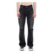 Amiri Slitna Shotgun Straight Svarta Jeans Black, Herr