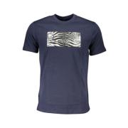 Cavalli Class Blå Bomull Logo Print T-shirt Blue, Herr