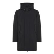 Peuterey Svart Parka Kappa Urban Stil Black, Herr