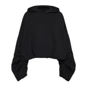 Dries Van Noten Svart Oversized Bomullshoodie Black, Dam