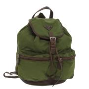 Prada Vintage Pre-owned Nylon ryggsckar Green, Dam