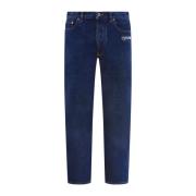 Off White Script Tapered Jeans Blue, Herr