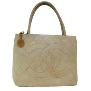 Chanel Vintage Pre-owned Laeder totevskor Beige, Dam