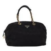 Prada Vintage Pre-owned Nylon handvskor Black, Dam