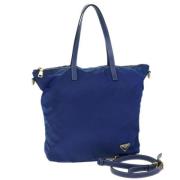 Prada Vintage Pre-owned Nylon totevskor Blue, Dam