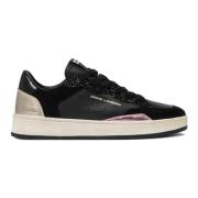 Crime London Svarta Glittersneakers med Rosa Detaljer Black, Dam