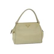 Prada Vintage Pre-owned Nylon handvskor Beige, Dam