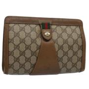 Gucci Vintage Pre-owned Canvas kuvertvskor Beige, Dam