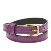 Yves Saint Laurent Vintage Pre-owned Laeder armband Purple, Dam