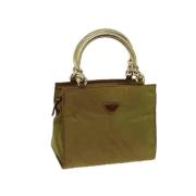 Prada Vintage Pre-owned Nylon handvskor Green, Dam