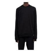 Boris Bidjan Saberi Svart Crewneck Sweatshirt med Signatur Detalj Blac...