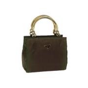 Prada Vintage Pre-owned Nylon handvskor Green, Dam