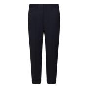 Low Brand Marinblå Cropped Slim Fit Byxor Blue, Herr