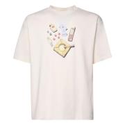 Drole de Monsieur Bomull T-shirt med Tryck, Kräm White, Herr