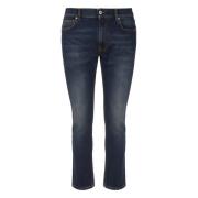 Mauro Grifoni Mörk Denim Elastiska Bomullsjeans Blue, Herr