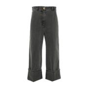 Patou Grå Denim Wide Leg Jeans Gray, Dam