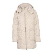 Cream Quiltad Mid Jacket Fjädergrå Gray, Dam