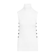 Giorgio Armani Blått Ull Topwear Aw24 White, Dam