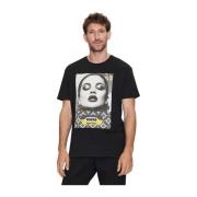 Guess Bomull Foto Print T-shirt - Svart Black, Herr