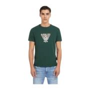 Guess Tryckt MC-logga T-shirt - Grön Green, Herr